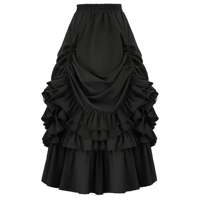 Retrò Vintage Punk Gotico Medievale Gonna Ragazza gotica Con Volant Costume Per donna Fantasia Stile Steampunk Mascherata Casual Quotidiano Adulti Gonne