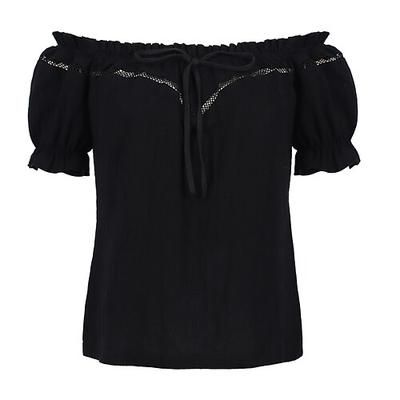 Retrò Vintage Medievale Rinascimento Blusa / Camicia Manica a Palloncino Vichingo Cavaliere Celtico Elfico Tinta unica Costume Per donna Celtico Fantasia Mascherata Vacanza Casual Quotidiano LARP