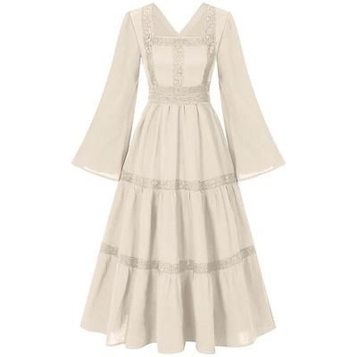 Elegante Medievale Rinascimento Abito da cocktail Vichingo Elfico Tinta unica Costume Per donna Celtico Costumi da pirata Fantasia Halloween Carnevale Mascherata Carnevale Halloween Mascherata Adulti