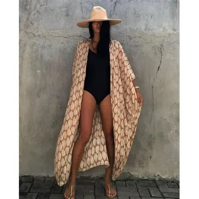 Femmes grande taille longue couverture Bikini cache Kimono cravate devant maillot de bain maillot de bain maillots de bain