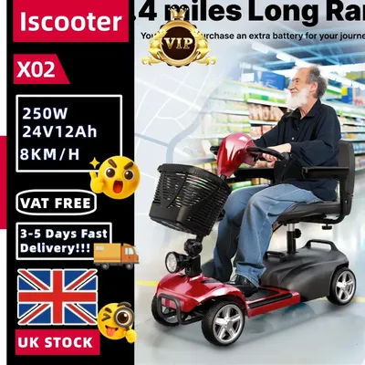 iScooter Mobility Scooters,X-02 Mobility Scooter for Adults,20KM Range 4 Wheel Electric Wheelchair Device