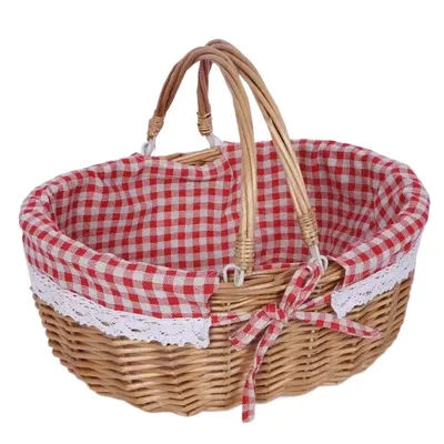 Gift Flower Girl Basket For Kids Woven Wicker Flower Picnic Gift Flower Girl Basket For Kidss Storage Wedding Girl Willow