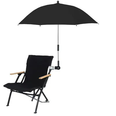 ZK20 Parapluie de chaise de plage Protection UV Parasol de poussette pour bébé 360 ° Pare-soleil de chaise réglable avec pince