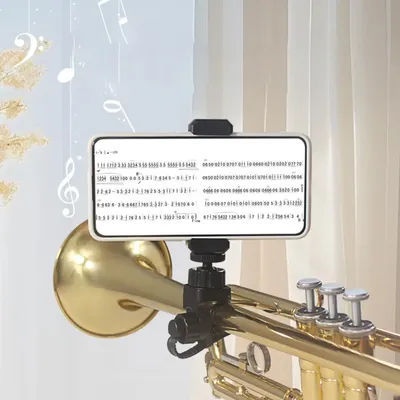 Trumpet Lyre Phone Holder Sturdy Musical Instrument Phone Stand Marching Band Lyre Phone Holder Sturdy for Clarinet