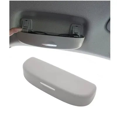 Custodia universale per occhiali da auto in plastica Pratico supporto per occhiali da sole adatto Accessori per scatole per occhiali beige nero