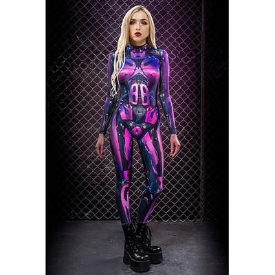 Tuta Intera Costume Cosplay Body Catsuit a Corpo Intero Teschio scheletro Robot steampunk Un Pezzo Costume Spaventoso Bambini Adulti Per donna Mascherata martedì grasso Feste Halloween Costumi di
