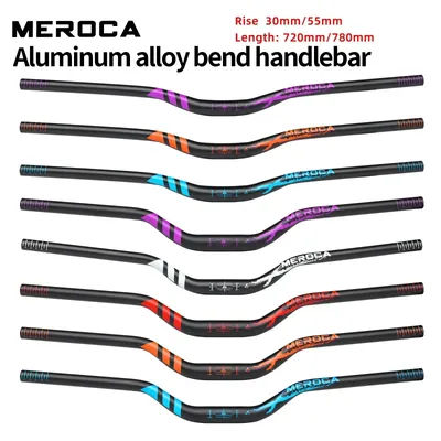 MEROCA 31.8mm MTB Handlebar 720mm/780mm 30/55mm Rise Aluminum Alloy Bicycle Handlebar for Mountain Bike High-Strength