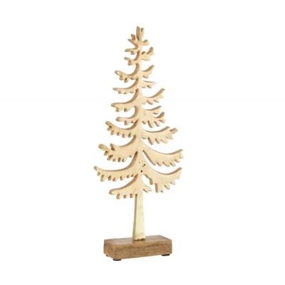 Albero di Natale decorativo in alluminio dorato 16x4.5x36 cm