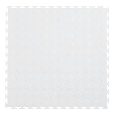 Lock-Tile 7mm White PVC Coin Tile (10 Pack)