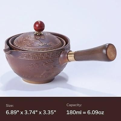 Teiera portatile da viaggio con rotazione a 360°, teiera kung fu, set da tè con infusore per preparare velocemente il tè, per casa, ufficio e uso esterno.