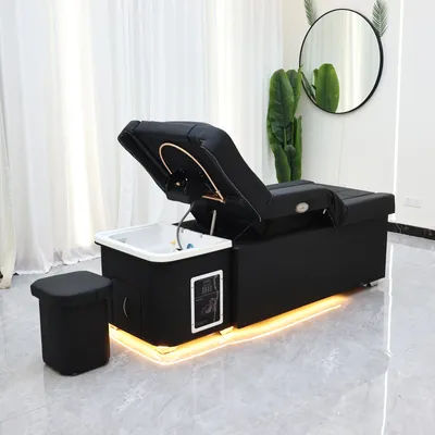 XinSheng Electric Adjustable Lift Shampoo Bed Massage Table All-in-One Salon SPA Massage Bed with Hair Washing Basin & Foot Bath