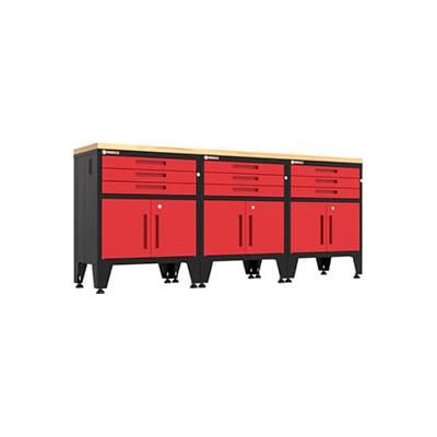 Armadillo Tough Red 4-Piece Garage Cabinet Set with Levelers