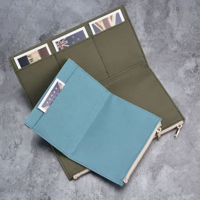 Canvas Zipper Card Holder for Travel Notebook, Canvas Storage Bag File Folder Refill Insert for Standard Journals Stationery