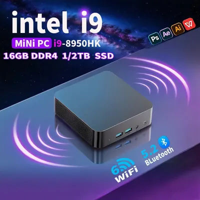 Mini PC Windows 11 Pro Core i9 8950HK 16GB DDR4 1TB SSD PC Gamer Computer Dual WIFI 6 BT5.2 4K HD Mini Gaming Pc Desktop