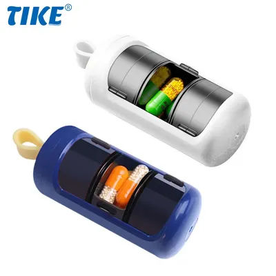 Pill Organizer 3 Compartments Portable Pill Case Travel Moisture Proof Pills Box for Tablets Vitamins Cod Liver Oil & Medication