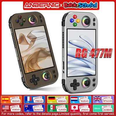 ANBERNIC RG 477M 4.7 Inch LTPS In-Cell Touch Screen Portable Video Game Console Aluminum Alloy CNC Android 14 5300mAh RG477M