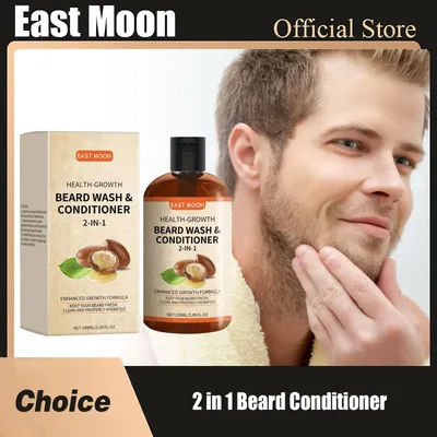 Men 2 in 1 Beard Conditioner Improving Moisturizing Enhancer Thicker Strengthen Nourish Deep Cleansing for Beard Growth Shampoo