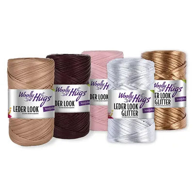 Woolly Hugs Leder look, aspect similicuir et aspect similicuir scintillant