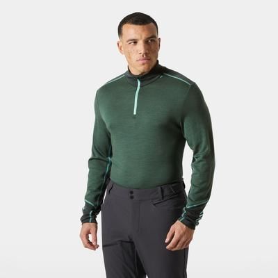 Helly Hansen Men's Lifa Merino Midweight 1/2 Zip Base Layer Green S