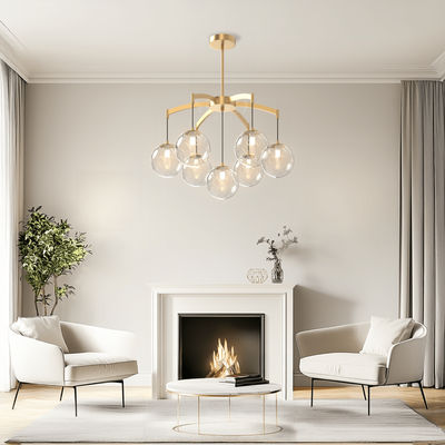 Mirella | Brass Globe Chandelier | 13 Orbs / Warm White (3000k) | MOD LIGHTING