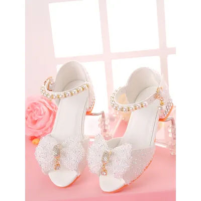 Sandales habillées pour filles pour occasions formelles, talons hauts pour enfants pour/modèles de performance et défilé de mode