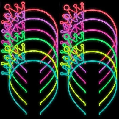 6/12PCS Girls Noctilucent Crown Headbands Women Headband Plastic Teeth Hairbands Kids Family Decoration Party Hair Accessories