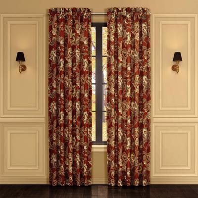 Montecito Red 84 Inch Window Panel Pair by Royal Court in Red (Size ONE SIZE)