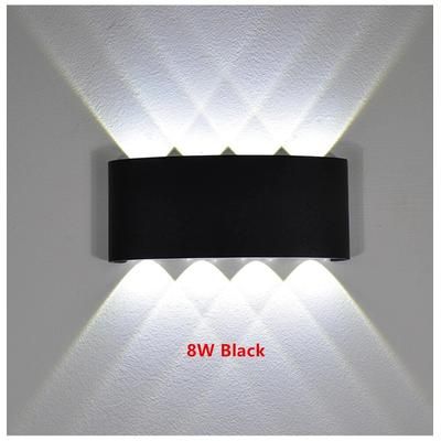 IP65 LED Wall Lamp: Outdoor Waterproof Garden Lighting | Aluminum | AC86 265 | Indoor Bedroom, Living Room, Stairs Wall 8W Black Cool White(5500 7000K) Waterproof