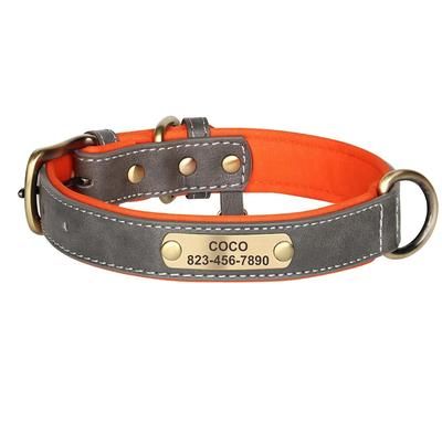 Custom PU Leather Dog Collar Leash | Free Engraving For Dogs XL 4