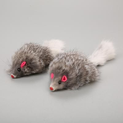 Soft Plush Mouse Cat Toy With Long Haired Tail: Funny Kitten Toy For Pet Cats Ideal For Training Games And Supplies Gray