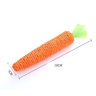 Wholesale Small Animal Carrot Pet Toy With Built in Bell And Paper Rope Ideal For Cats Shop Now! 2