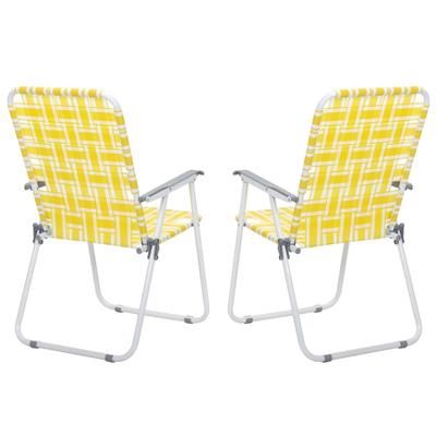 Folding Web Chair, Lightweight Beach, Lawn & Patio Chairs With Webbed Strap Design, Portable Outdoor Seating yellow