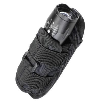 Tactical Flashlight Pouch With Rotatable Belt Clip, Universal Holster For Torch Carry black