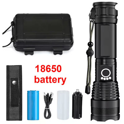 High Power Rechargeable Tactical Flashlight With Telescopic Zoom For Camping And Outdoor Use 18650 Battery Box