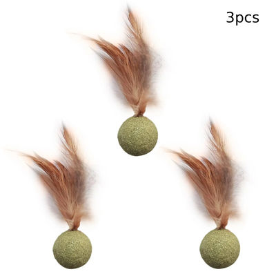 Safe And Healthy Catnip Ball Toys: Fun Home Entertainment For Cats, Promoting Dental Health 3pcs