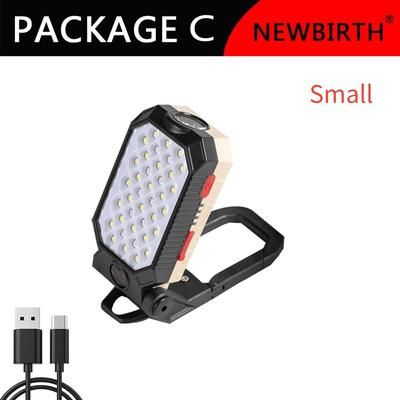 Cob Work Light: Portable LED Flashlight With USB Recharge, Waterproof Camping Lantern, Magnet Design & Power Display small Size 38SMD