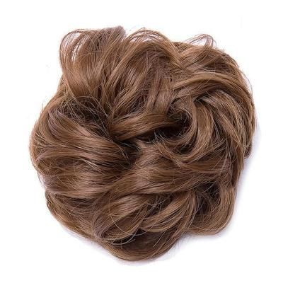 Chic Rose Bun Hair Scrunchie Quick Styling, Durable Synthetic, Easy Maintenance, Ideal For Daily Wear Butterscotch