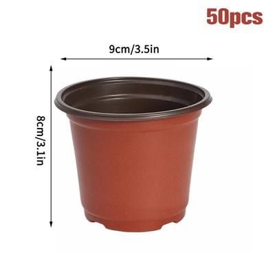 Plastic Flowerpots: Simple Nursery Seedling Pots For Flowers 50 20pcs Planters Container Box | Garden Supplies Tool 9cm 50pcs