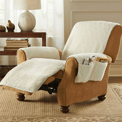 Two Side Pocketed And Spill Resistant Fleece Recliner Cover Two Side Pocketed And Spill Resistant Fleece Recliner Cover