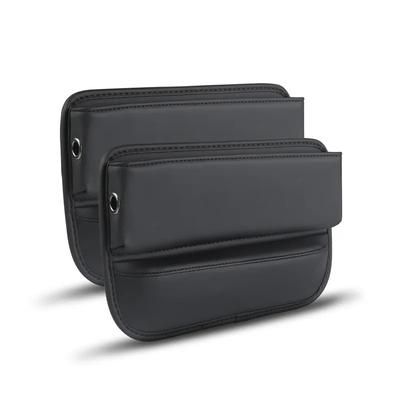 Universal Car Seat Gap Organizer PU Leather Auto Console Side Pocket Seat Crevice Storage Box Black 2pcs