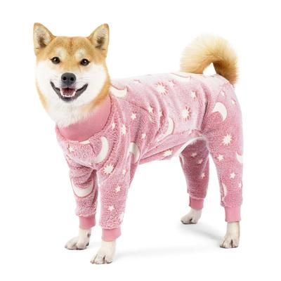 Flannel Dog Pajamas: Bone Moon Pattern, Warm Jumpsuits For Medium To Large Dogs S 2