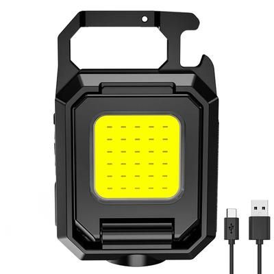 XPE Pocket Work Light: 1000LM COB LED Mini Keychain Flashlight USB Rechargeable, IPX4 Waterproof For Outdoor Camping, Dual Side 1000LM