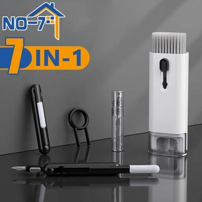 7 in 1 Household Cleaning Kit: Keyboard, Earphone, Screen Cleaner Brush & More 1PC Black