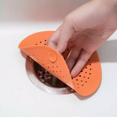 Silicone Drain Cover Hair Catcher Orange