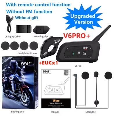 Motorcycle Helmet Bluetooth Intercom Headset 800M Waterproof Interphone For 6 Riders v6proplus Bundle