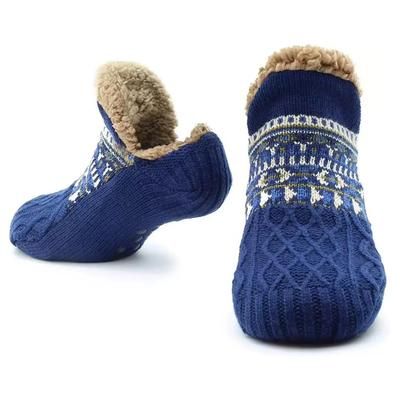 Fall And Winter Floor Socks Home Warm Women Men Socks Snow Socks Sleep Carpet Socks Slippers Socks Men Non slip Yoga Soc blue 35 39(24cm)