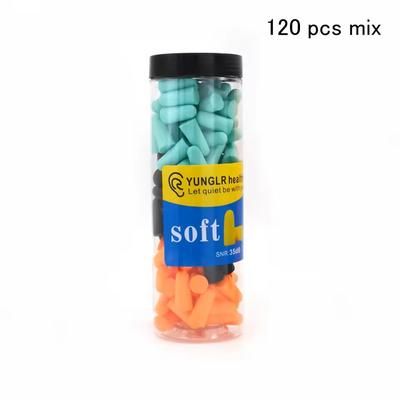 Noise Reducing Foam Earplugs Soft Comfort Fit For Sleep, Travel & Focus 120pcs mix