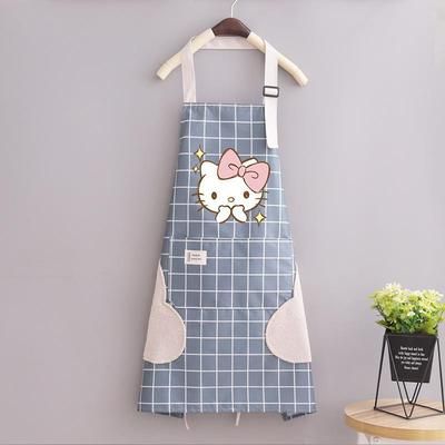 Kawaii Hello Kitty Apron Sleeve Set: Waterproof & Oilproof Anime Cartoon Print Fashionable Kitchen Household Item, Ide a1