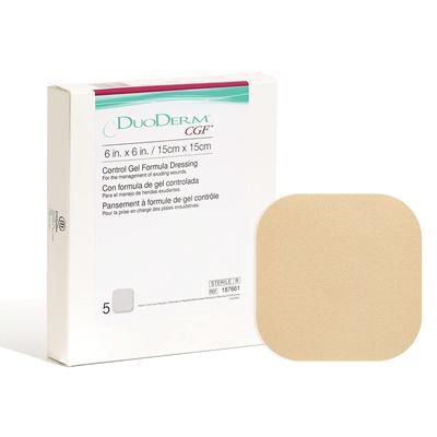 DuoDERM CGF Hydrocolloid Dressing Foam Backing 6 X 6 Inch Square Hydrocolloid (185893_BX)