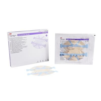 3M Tegaderm Foam Dressing 6-1/2 X 6-1/2 Inch With Border Film Backing Silicone Adhesive Heel / Contour Sterile (1078887_CS)